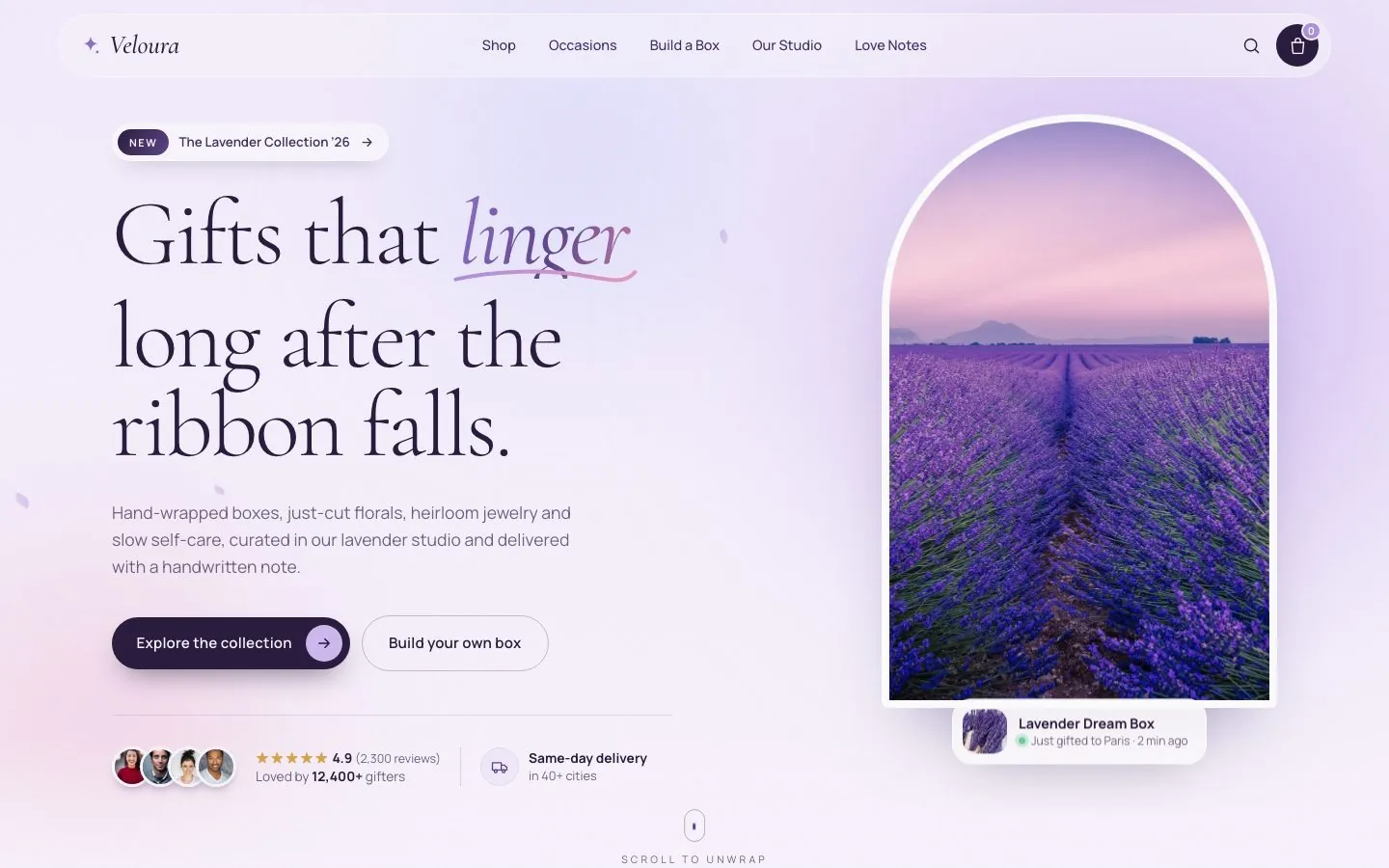 Veloura template preview